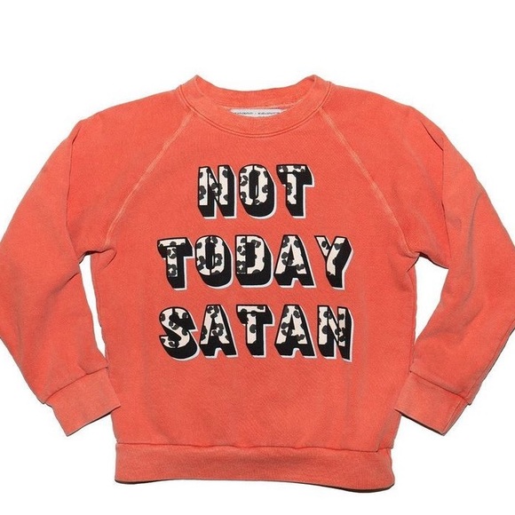 Parts + Labor “not today Satan” crew neck sweatshirt. - Picture 1 of 7